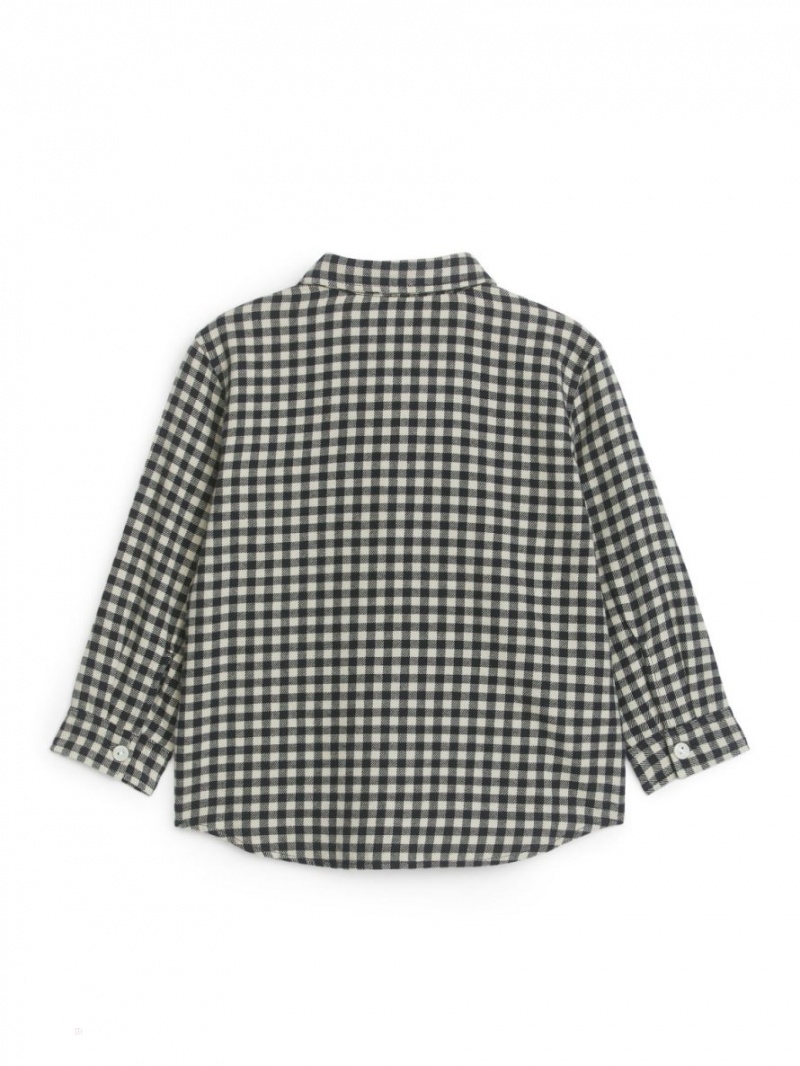 Koszule Arket Checked Flannel Chłopięce Czarne Białe | Polska ISAYP-5139