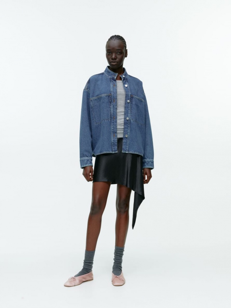 Koszule Arket Denim Damskie Niebieskie | Polska SROWE-8657