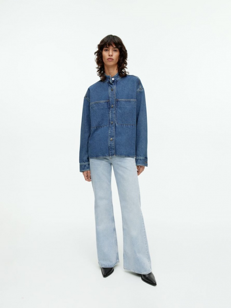 Koszule Arket Denim Damskie Niebieskie | Polska SROWE-8657