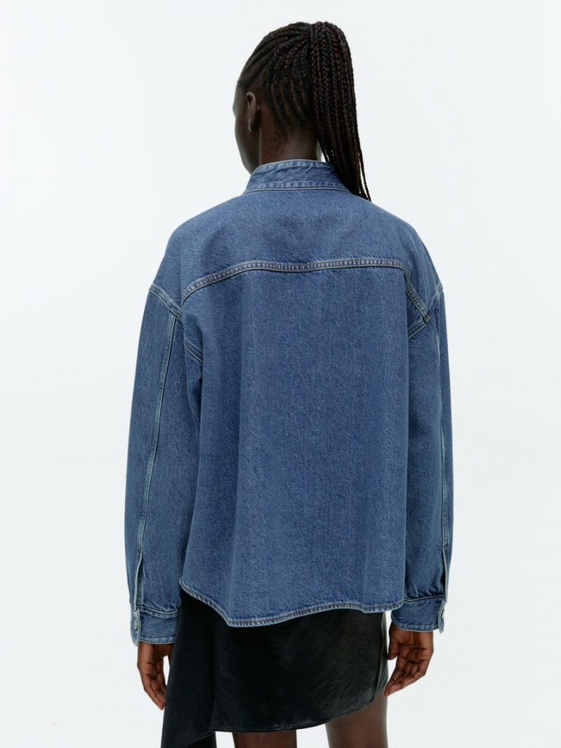 Koszule Arket Denim Damskie Niebieskie | Polska SROWE-8657