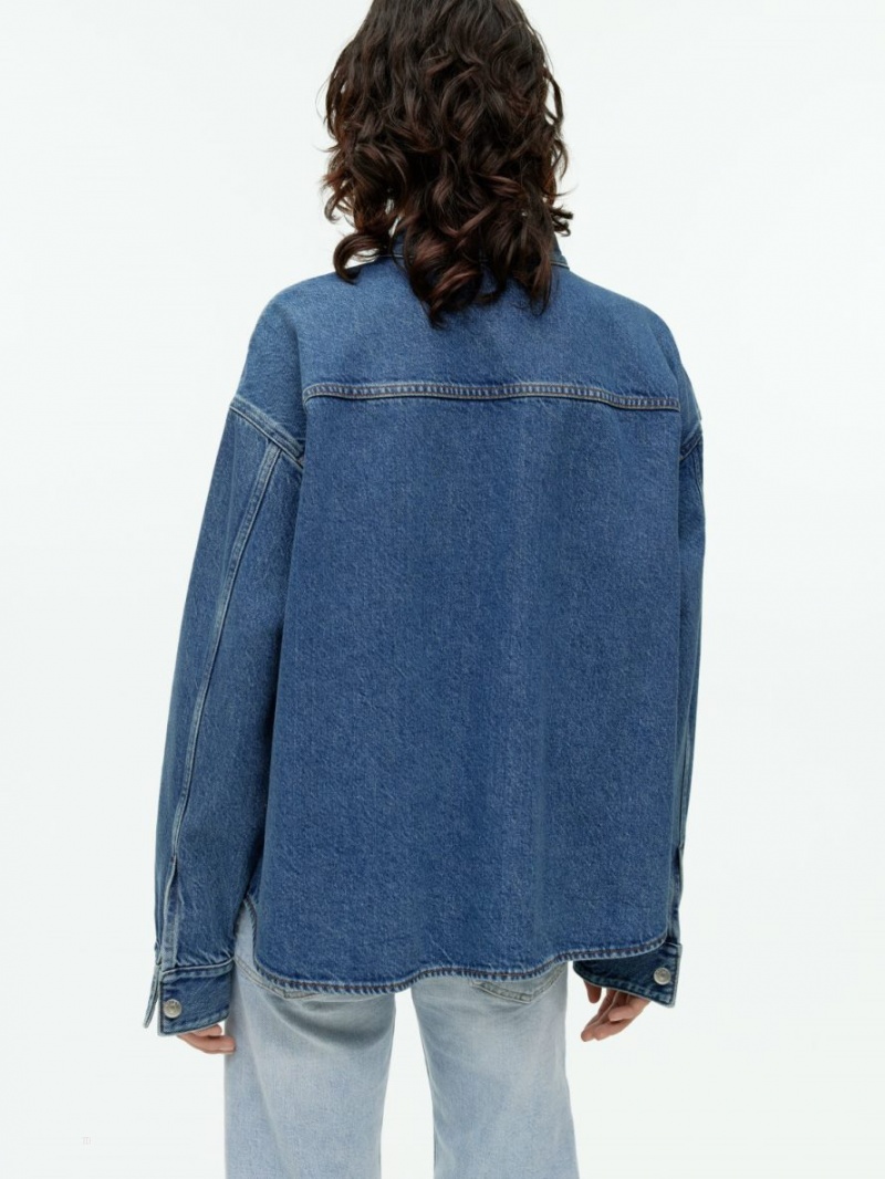 Koszule Arket Denim Damskie Niebieskie | Polska SROWE-8657
