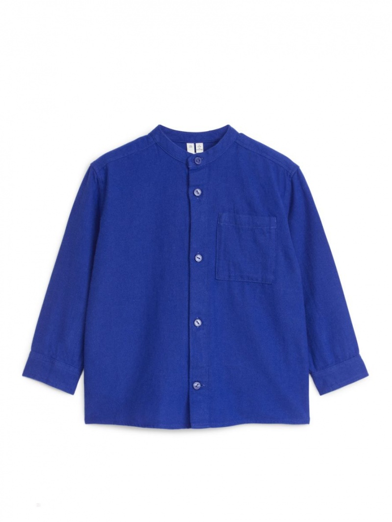 Koszule Arket Flannel Chłopięce Głęboka Niebieskie | Polska WRKNB-2479