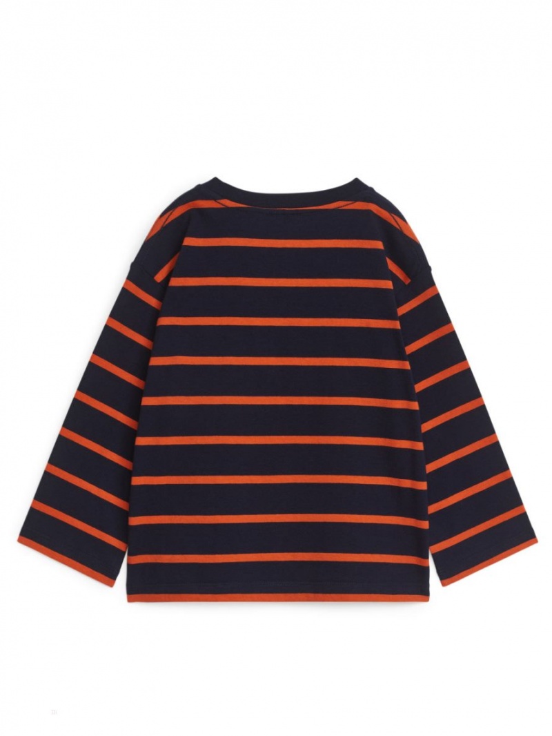 Koszulki Arket Long Sleeve Chłopięce Ciemny Niebieskie | Polska LZEJF-0546
