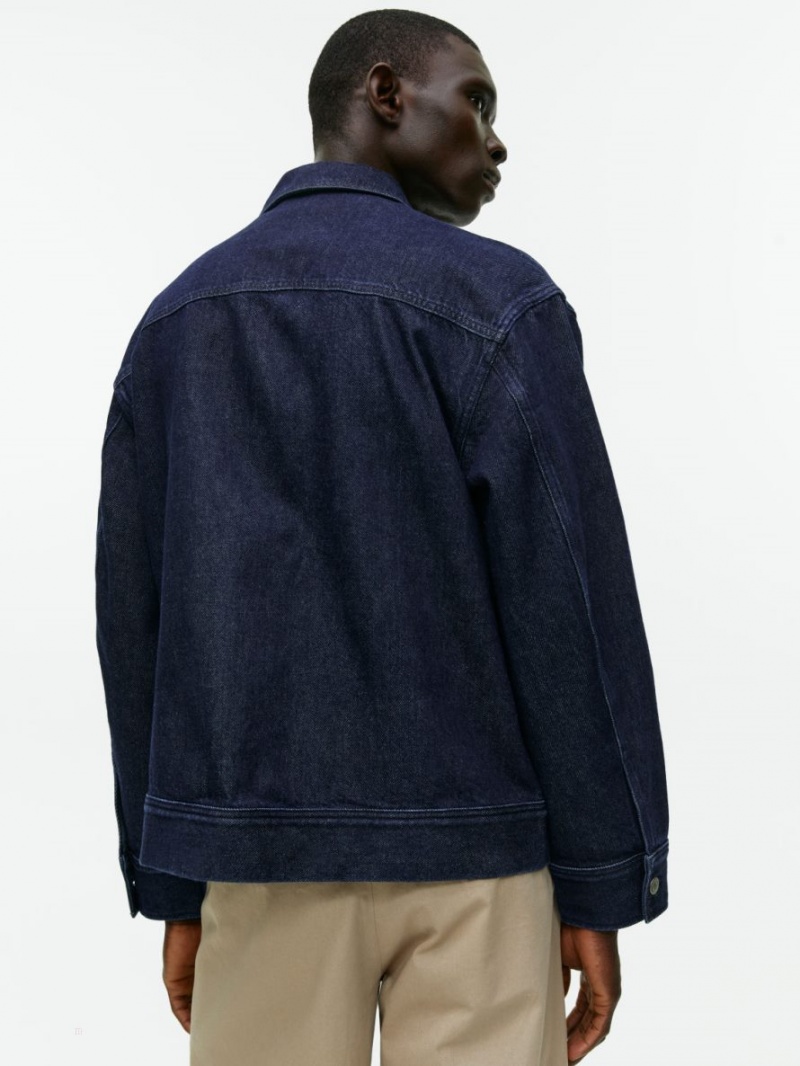 Kurtka Arket Denim Męskie Ciemny Niebieskie | Polska JHPLU-8271