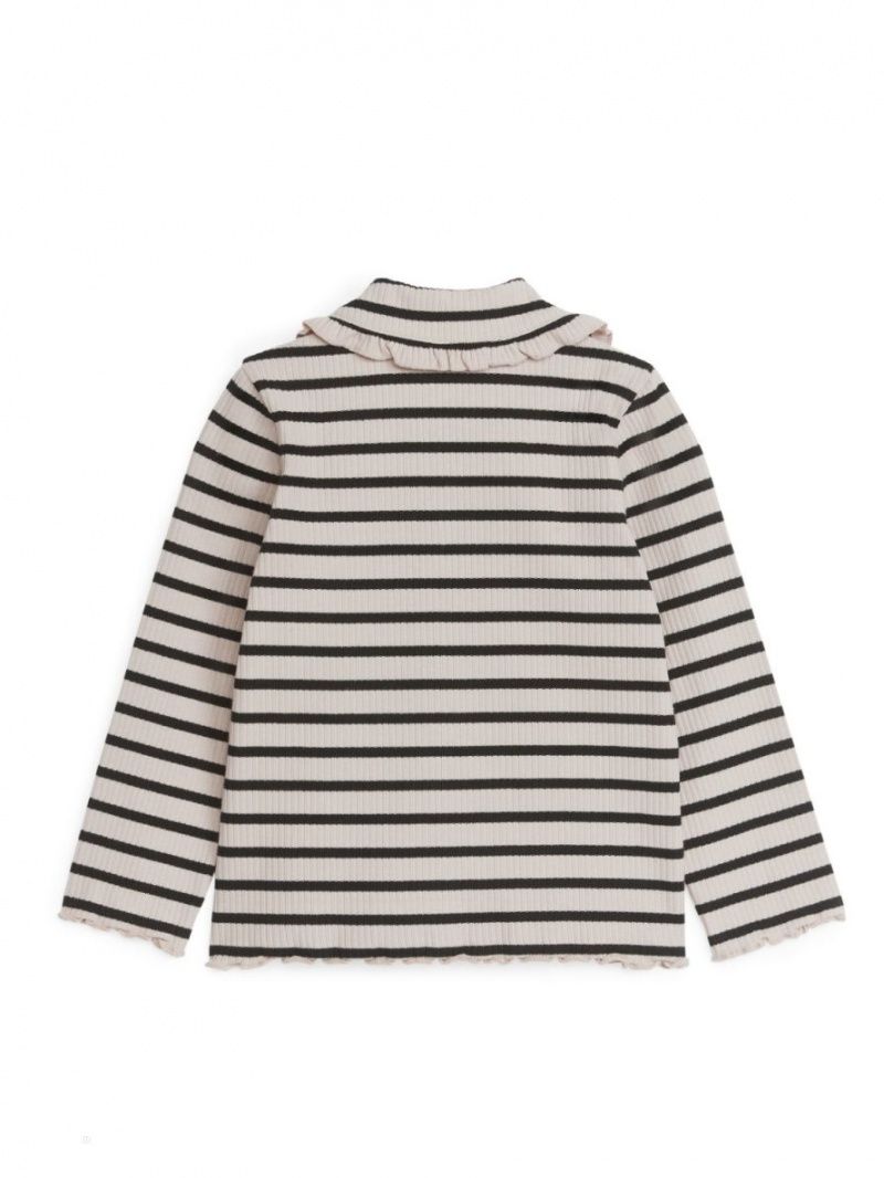 Najfatalniejszy Arket Frill Collar Dziewczynka Białe Czarne | Polska NGMQS-3124