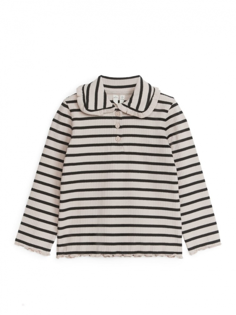 Najfatalniejszy Arket Frill Collar Dziewczynka Białe Czarne | Polska NGMQS-3124
