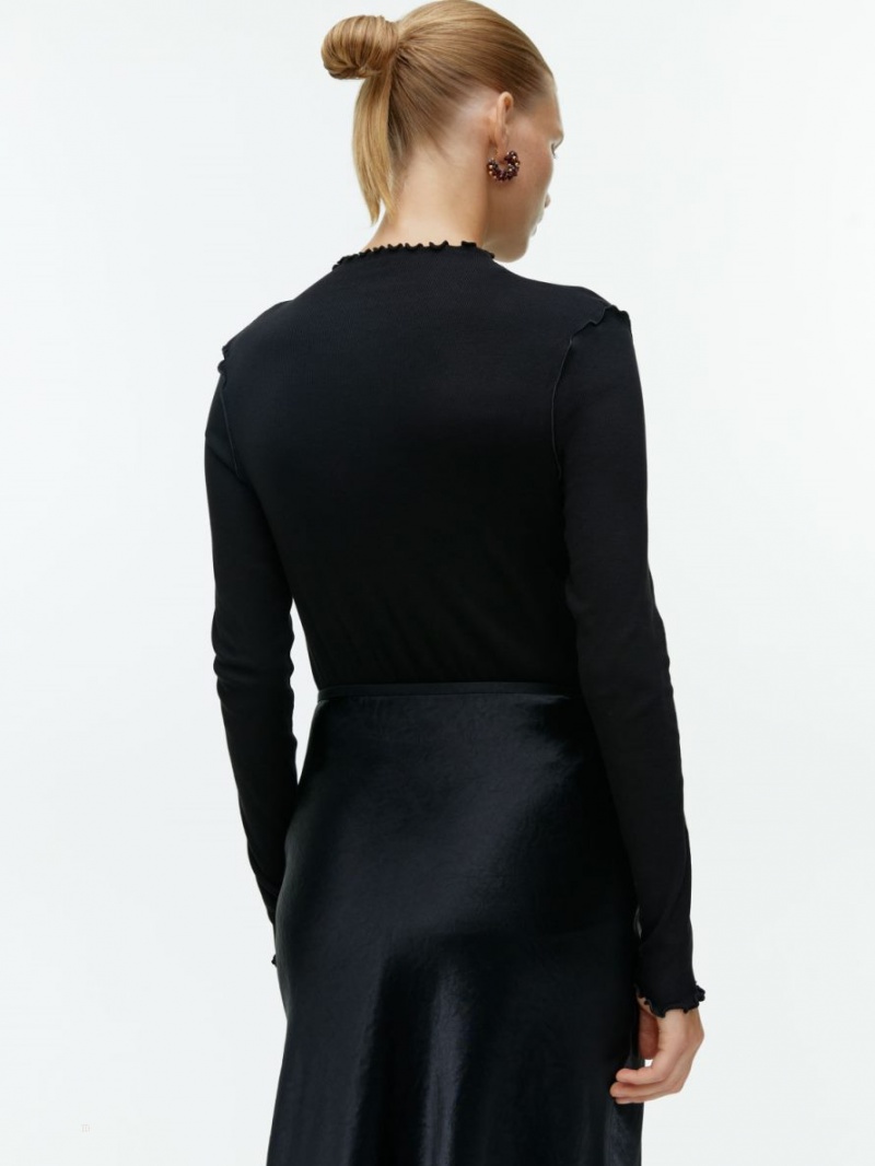 Najfatalniejszy Arket Rib Jersey Damskie Czarne | Polska XRZKI-6914