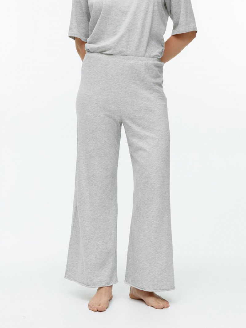 Portki Arket Bawełniane Pyjama Damskie Szare | Polska SDGJU-5624