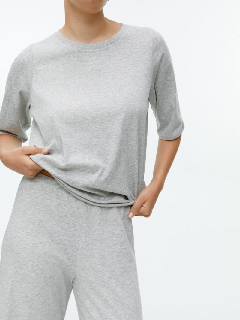 Portki Arket Bawełniane Pyjama Damskie Szare | Polska SDGJU-5624