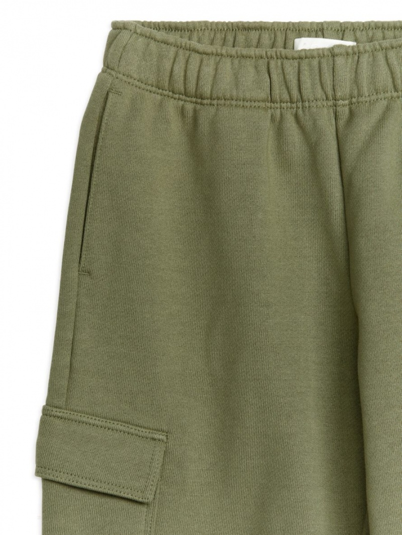 Portki Arket Cargo Bawełniane Chłopięce Khaki Zielone | Polska CBNKT-1543