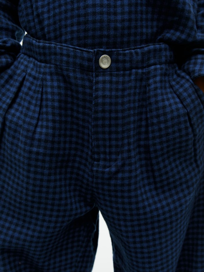 Portki Arket Gingham Flannel Chłopięce Niebieskie | Polska USDGY-9207