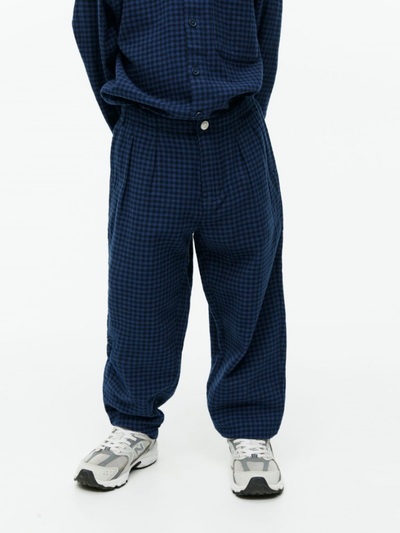 Portki Arket Gingham Flannel Chłopięce Niebieskie | Polska USDGY-9207