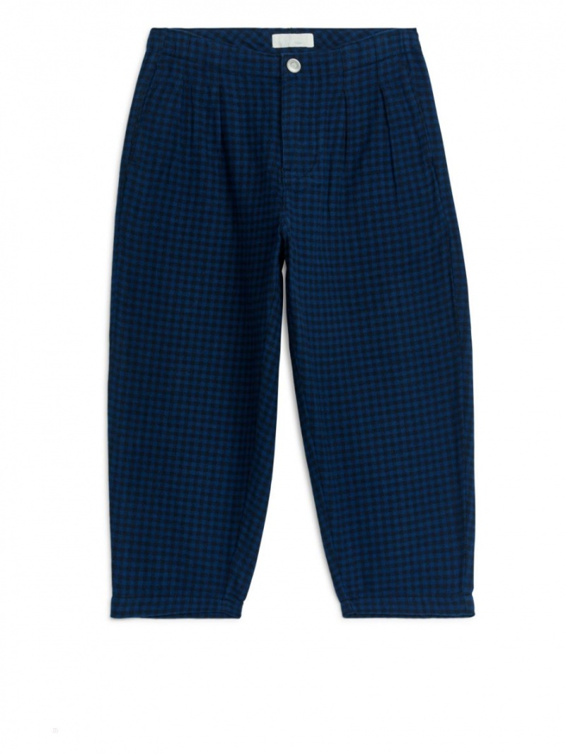 Portki Arket Gingham Flannel Chłopięce Niebieskie | Polska USDGY-9207