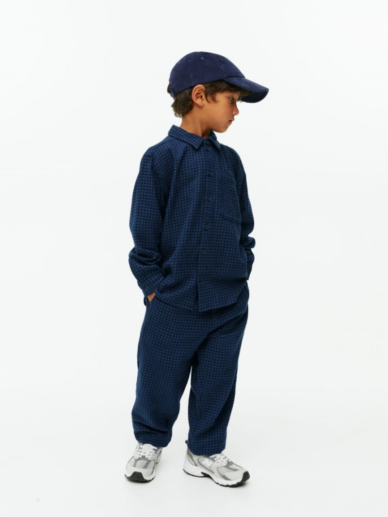 Portki Arket Gingham Flannel Chłopięce Niebieskie | Polska USDGY-9207