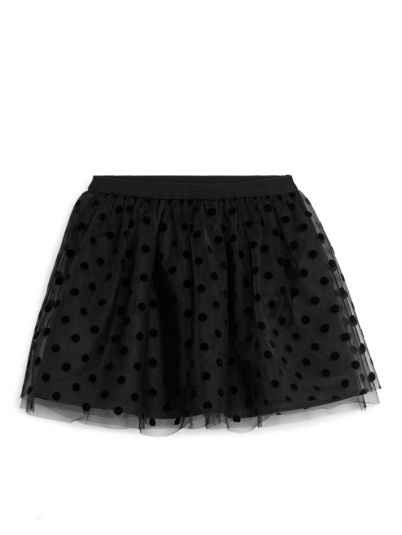 Spódnica Arket Tulle Dziewczynka Czarne | Polska KATWP-6317
