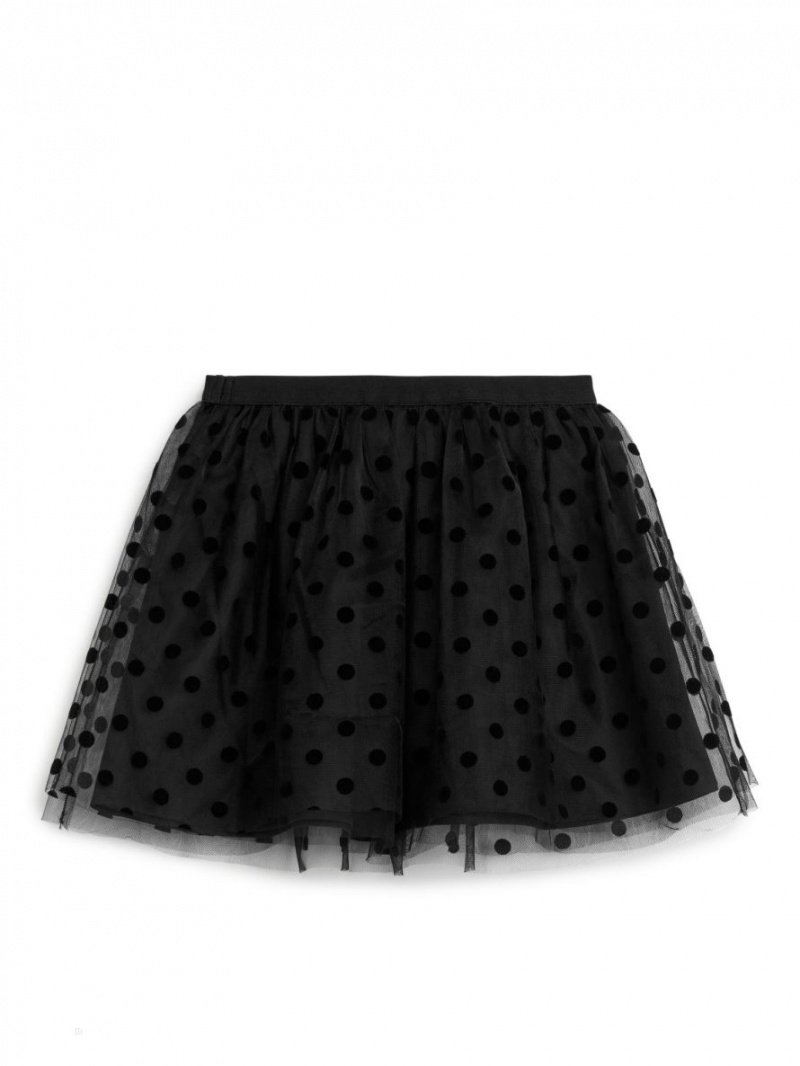 Spódnica Arket Tulle Dziewczynka Czarne | Polska KATWP-6317
