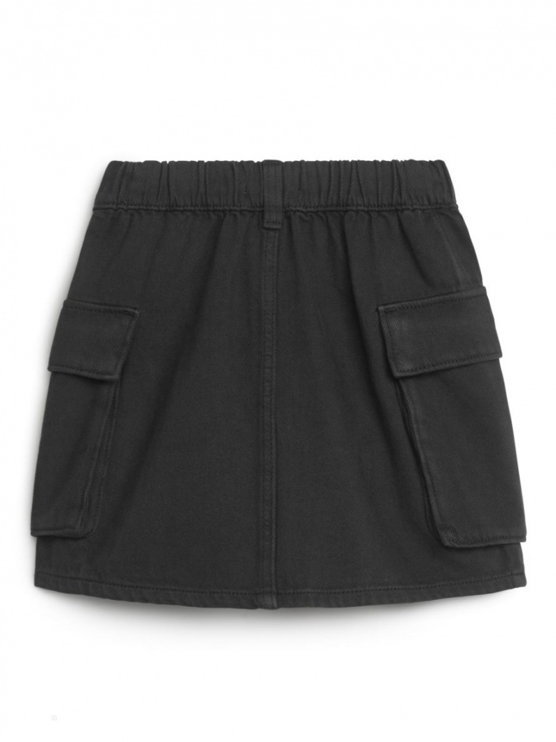 Spódnica Arket Woven Utility Mini Dziewczynka Czarne | Polska LASPF-7190