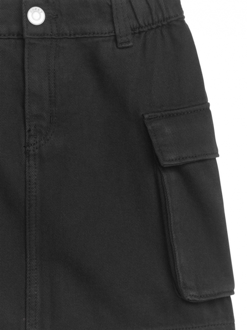 Spódnica Arket Woven Utility Mini Dziewczynka Czarne | Polska LASPF-7190