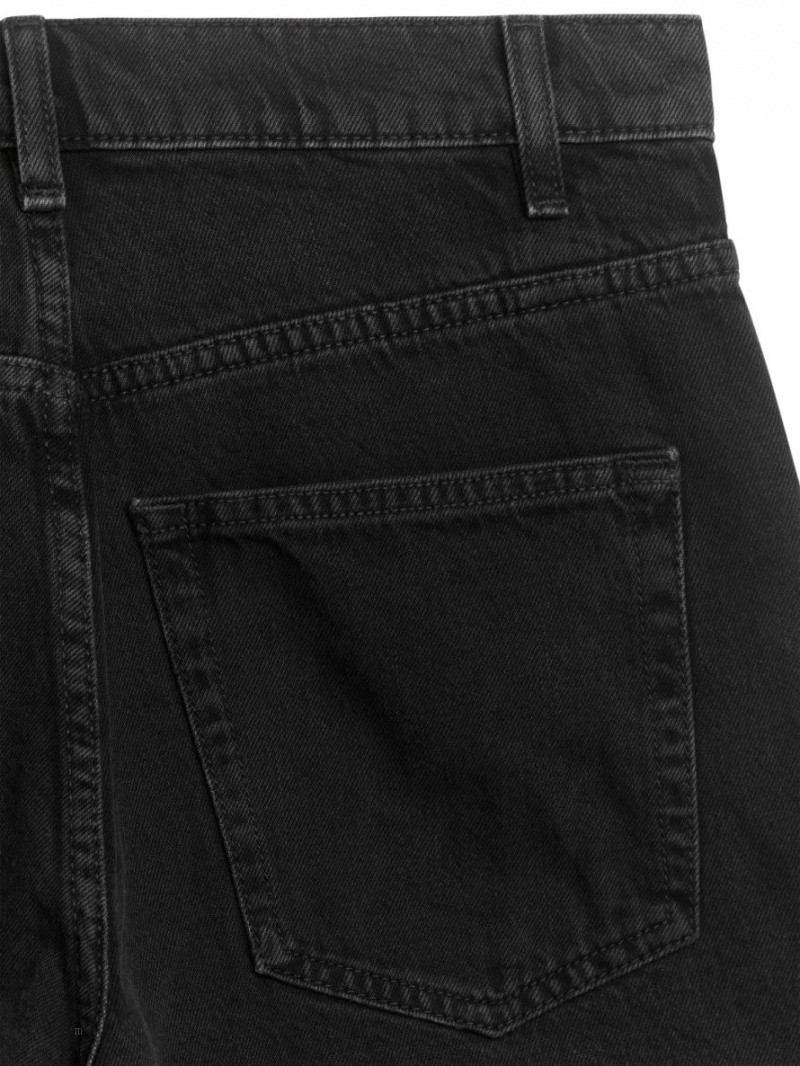 Spodenki Arket High Stanem Denim Damskie Czarne | Polska ITNLR-5876