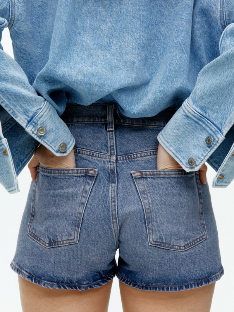 Spodenki Arket Stretch Denim Damskie Niebieskie | Polska FOGTU-9371