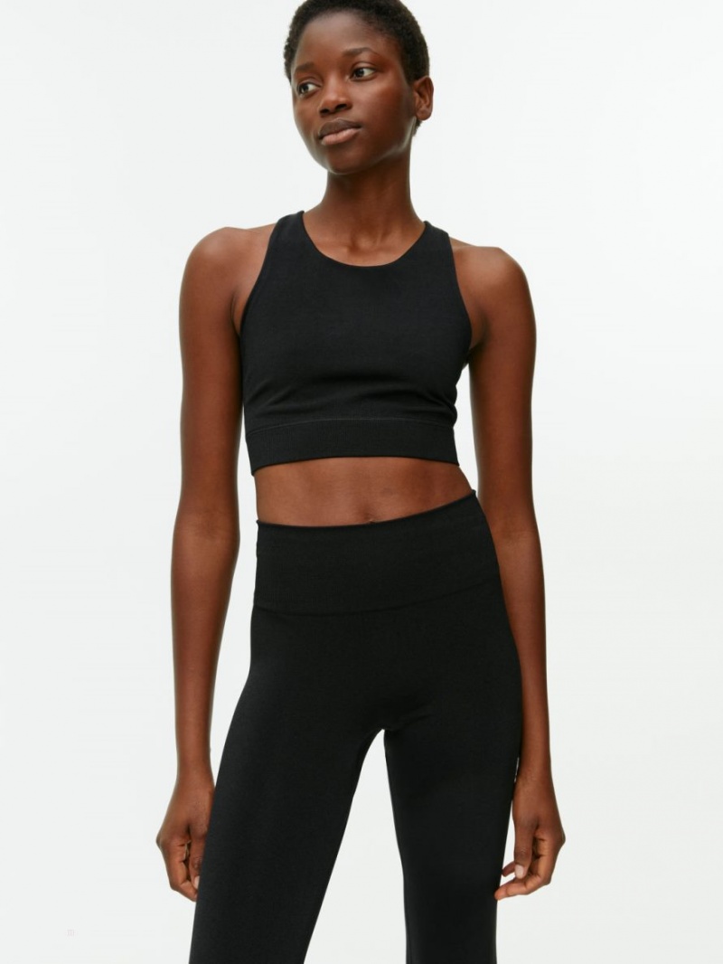 Staniki Arket Shiny Seamless Damskie Czarne | Polska QZPST-9506