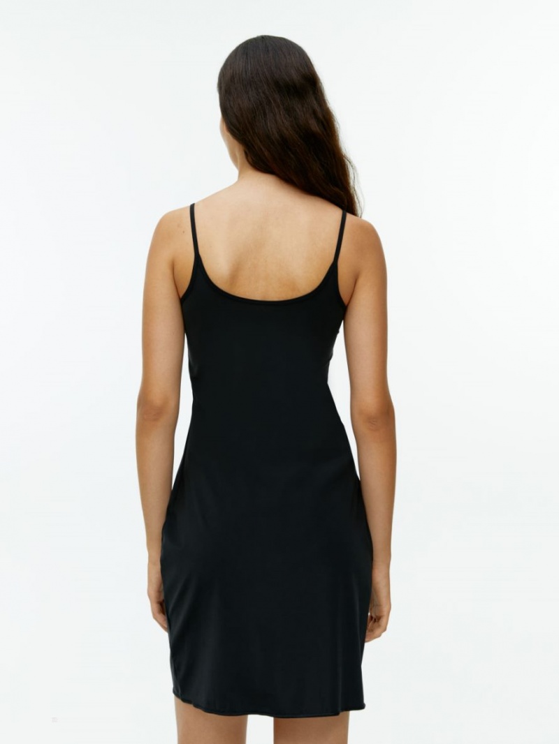 Sukienka Arket Nylon Slip Damskie Czarne | Polska GVRFT-9723