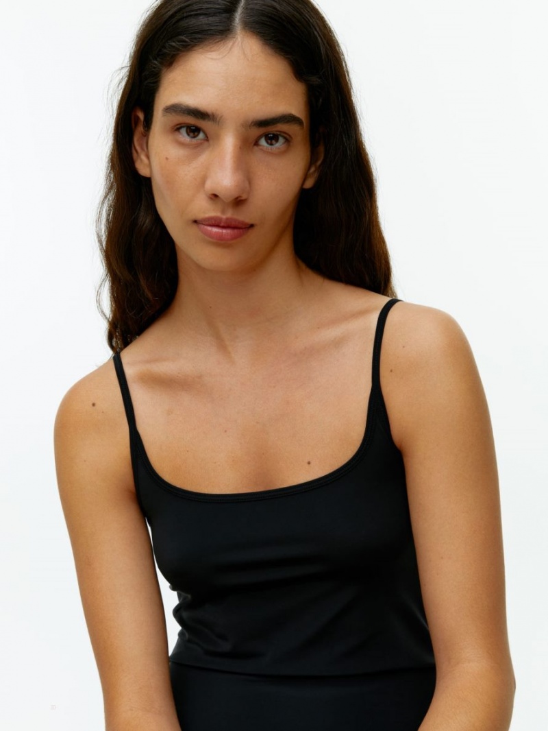 Sukienka Arket Nylon Slip Damskie Czarne | Polska GVRFT-9723