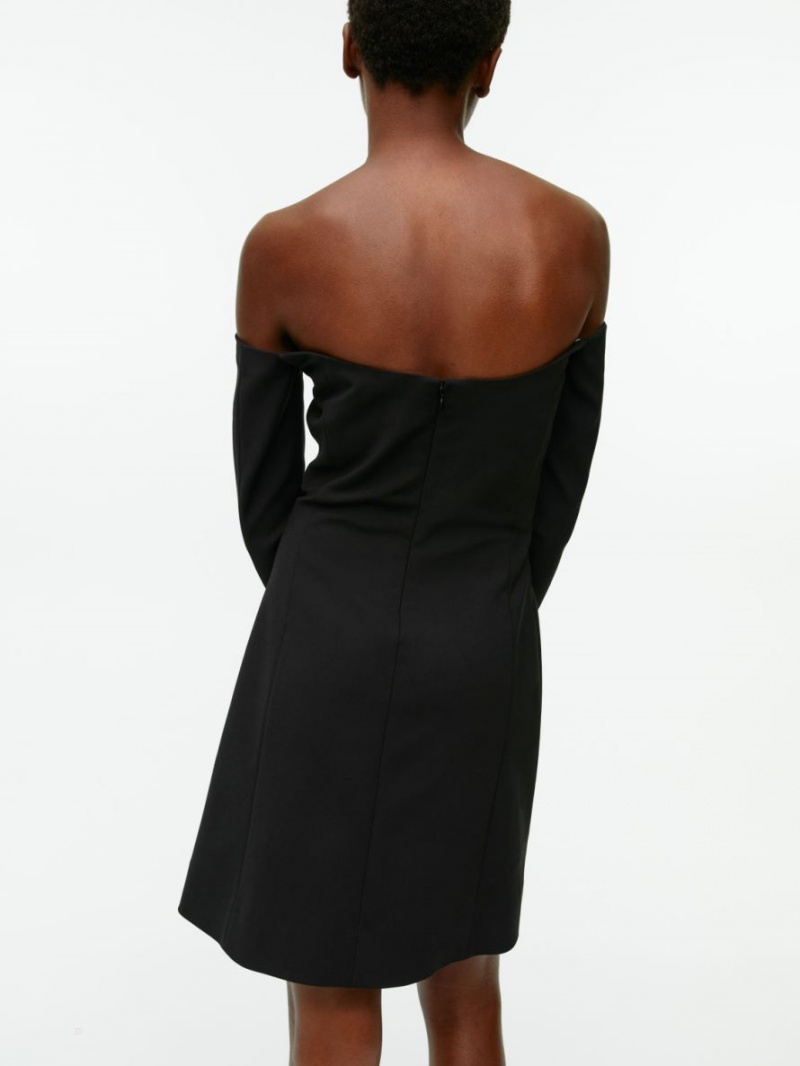Sukienka Arket Off-Shoulder Mini Damskie Czarne | Polska EBVWC-8960