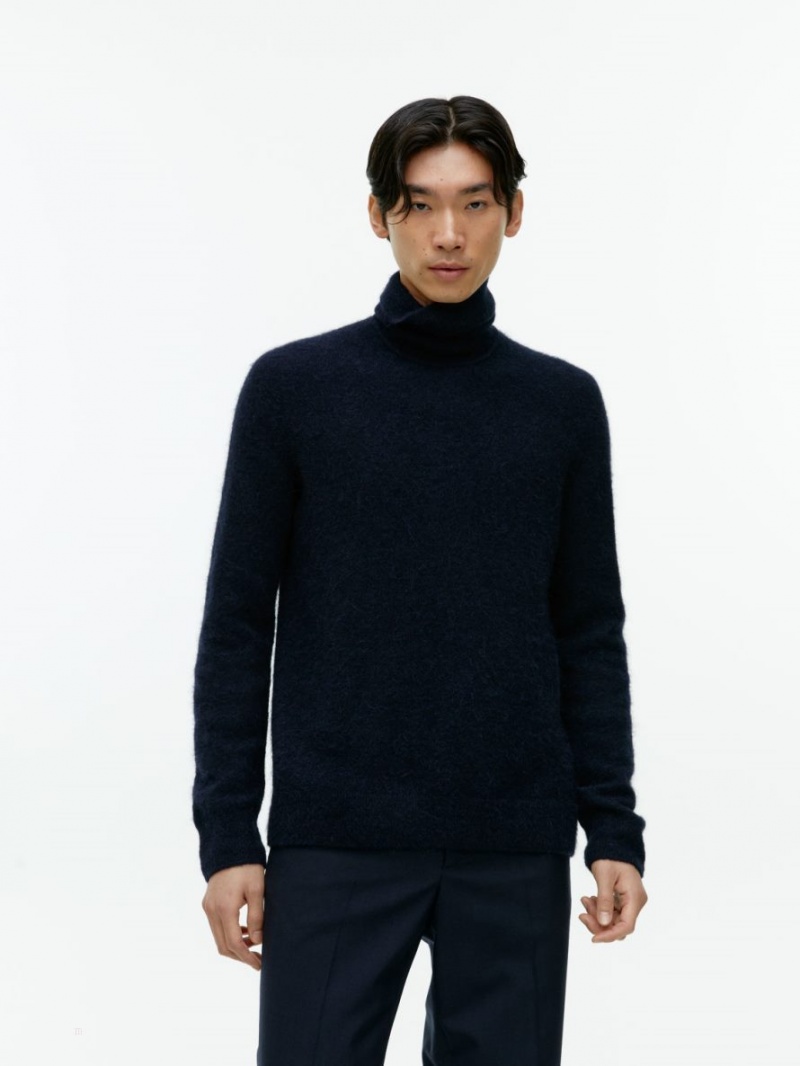 Sweter Arket Alpaca-Merino Roll-Neck Męskie Ciemny Niebieskie | Polska BEDJZ-4865