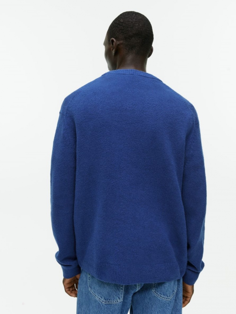 Sweter Arket Bawełniane-Blend Męskie Niebieskie | Polska HNFAL-8513