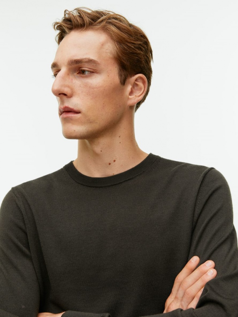 Sweter Arket Fine Knit Merino Męskie Ciemny Brązowe | Polska NYJOG-7364