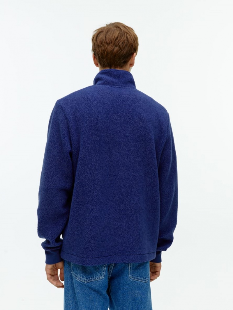 Sweter Arket Half-Zip Fleece Męskie Niebieskie | Polska HMWXK-6942