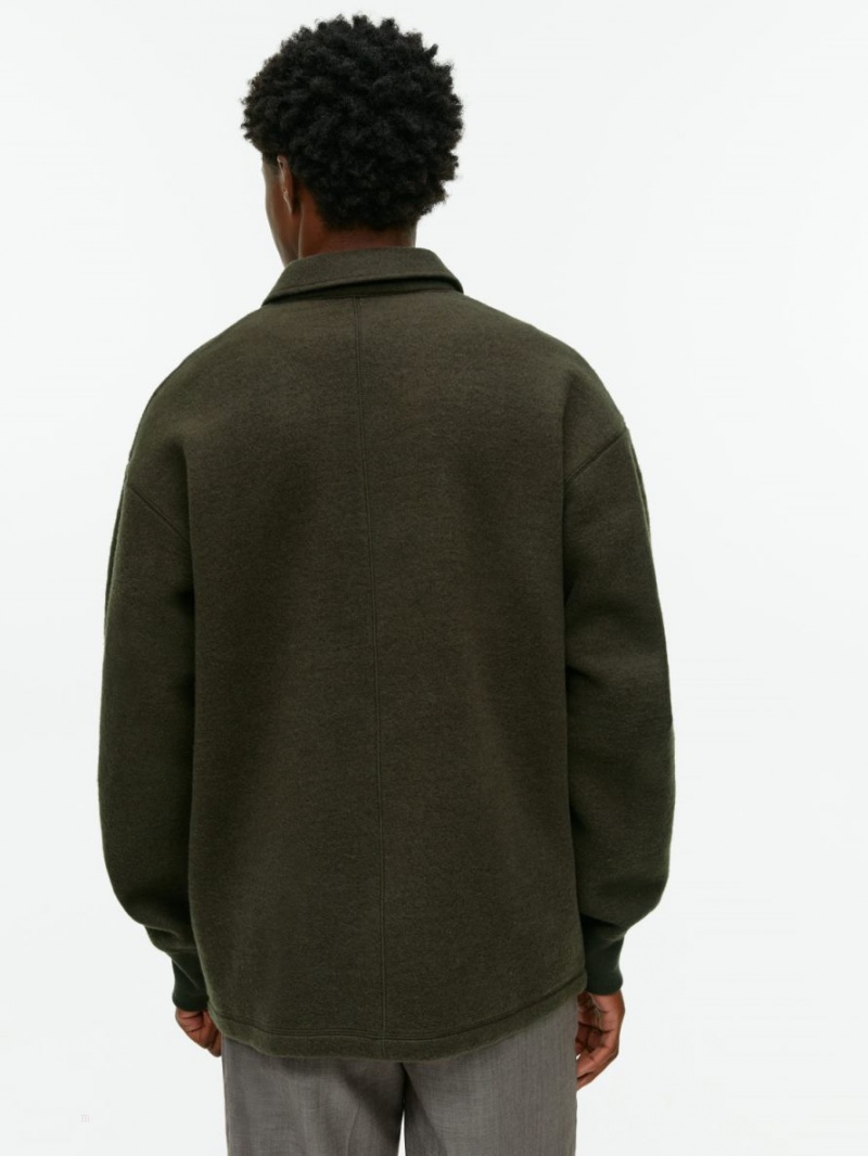 Sweter Arket Half-Zip Wełna Męskie Ciemny Brązowe | Polska RXAQC-0176