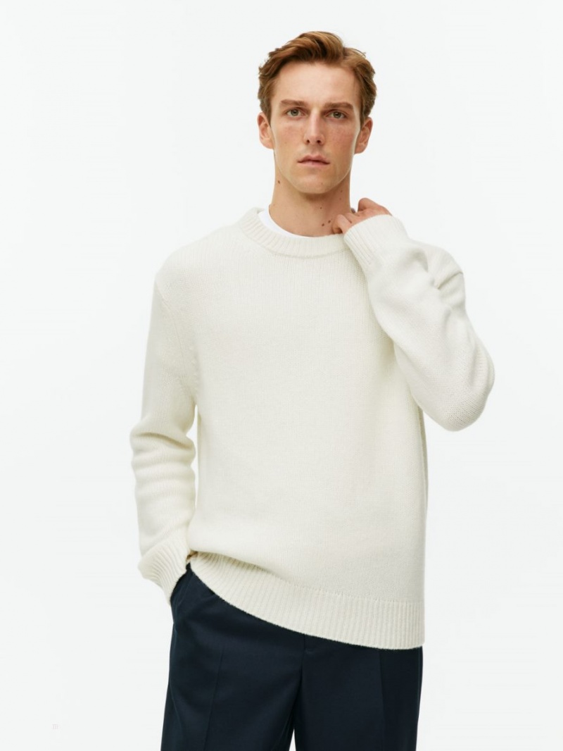Sweter Arket Heavy Knit Wełna Męskie Beżowe | Polska SQGIK-2359