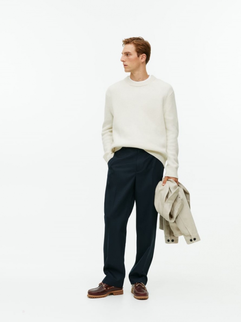 Sweter Arket Heavy Knit Wełna Męskie Beżowe | Polska SQGIK-2359