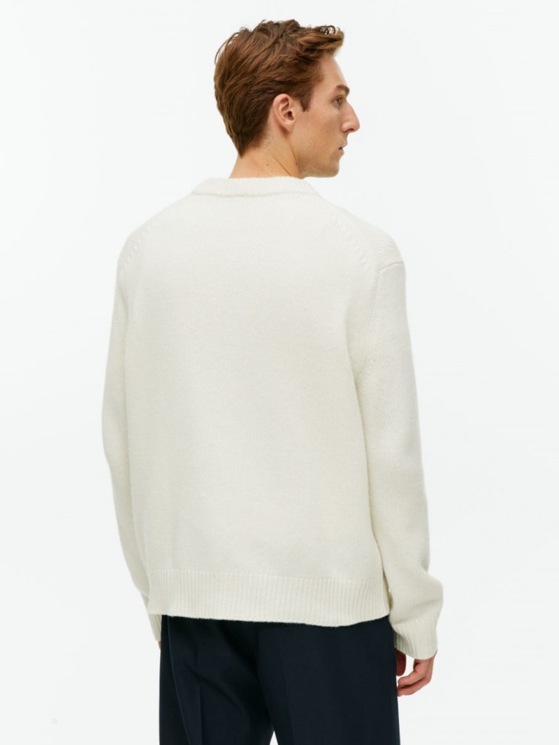 Sweter Arket Heavy Knit Wełna Męskie Beżowe | Polska SQGIK-2359