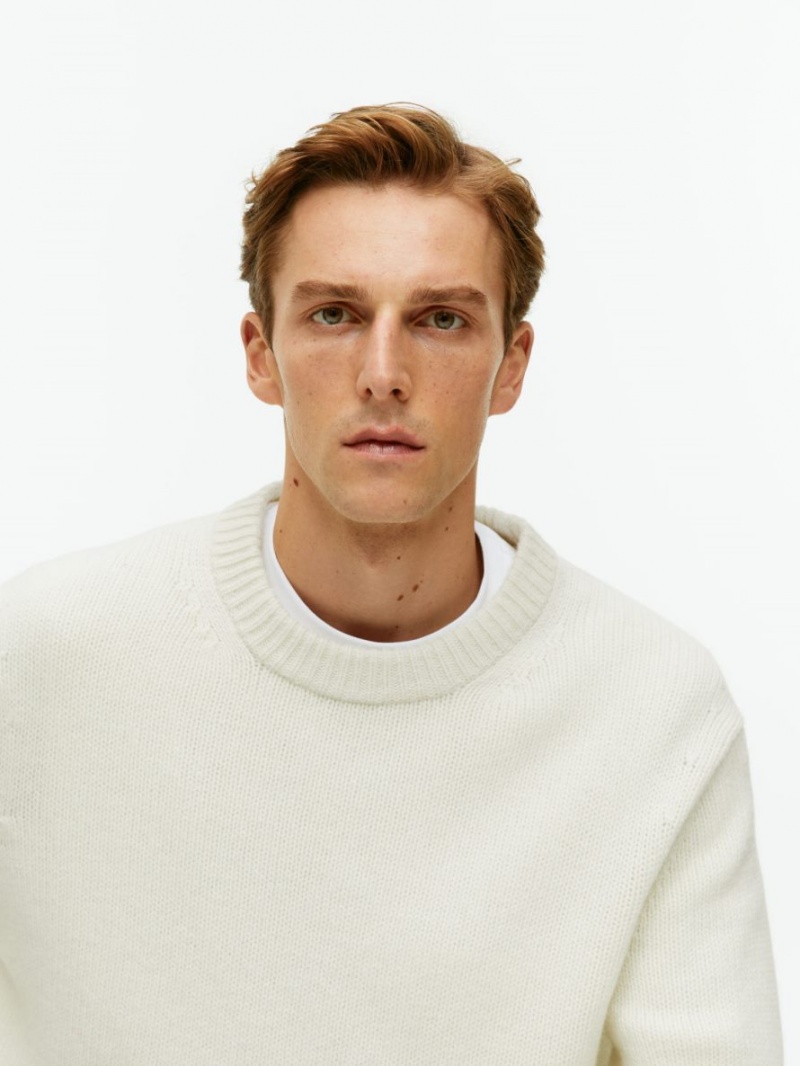 Sweter Arket Heavy Knit Wełna Męskie Beżowe | Polska SQGIK-2359