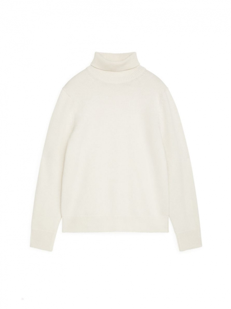 Sweter Arket Merino Roll-Neck Męskie Białe | Polska MIQKV-2345