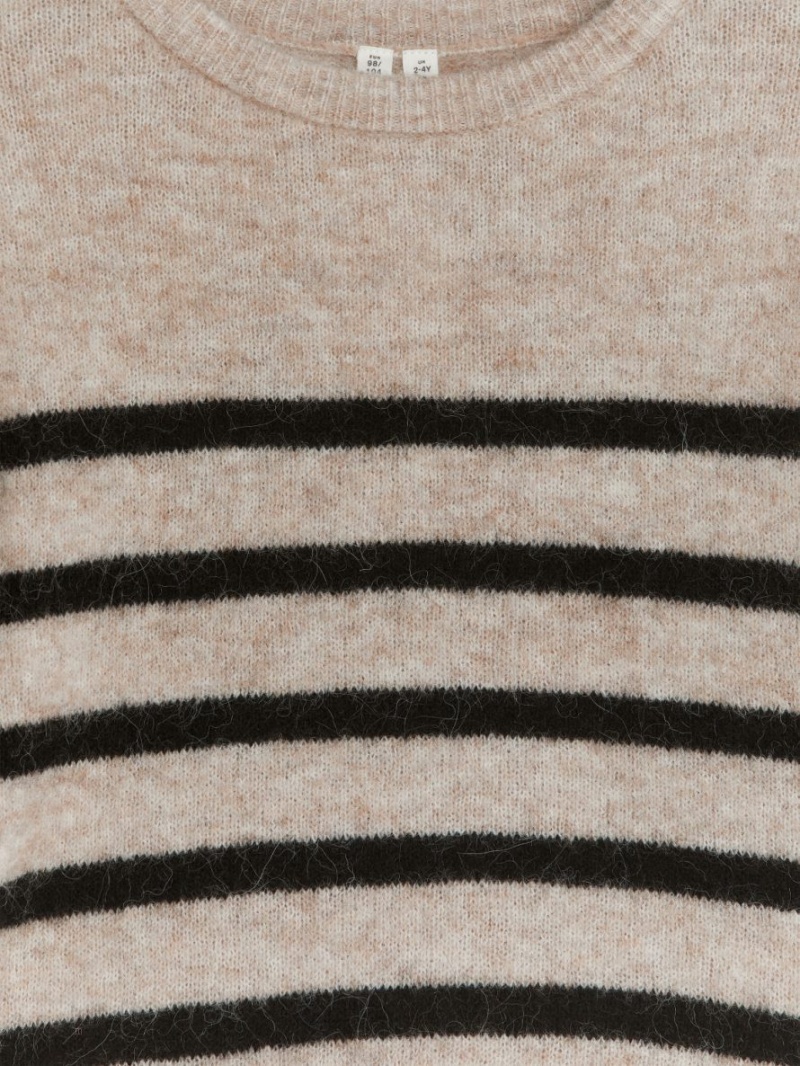 Sweter Arket Relaxed Alpaca Blend Dziewczynka Beżowe Czarne | Polska PIDMH-2487