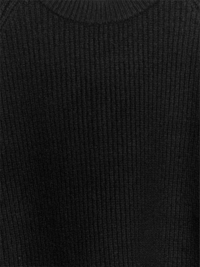 Sweter Arket Rib-Knit Crewneck Męskie Czarne | Polska JANGX-9824