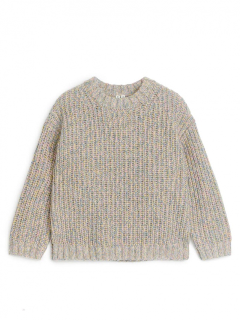Sweter Arket Space-Dyed Wełna Dziewczynka Różowe Kolorowe | Polska JSWPY-0796