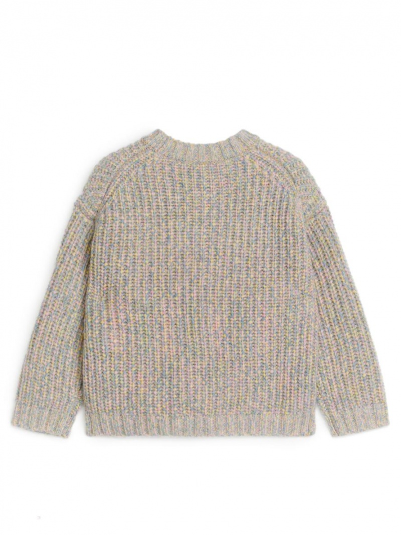 Sweter Arket Space-Dyed Wełna Dziewczynka Różowe Kolorowe | Polska JSWPY-0796