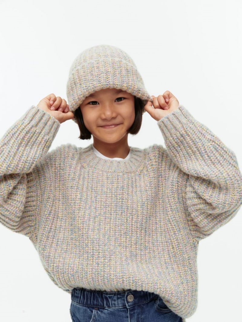 Sweter Arket Space-Dyed Wełna Dziewczynka Różowe Kolorowe | Polska JSWPY-0796