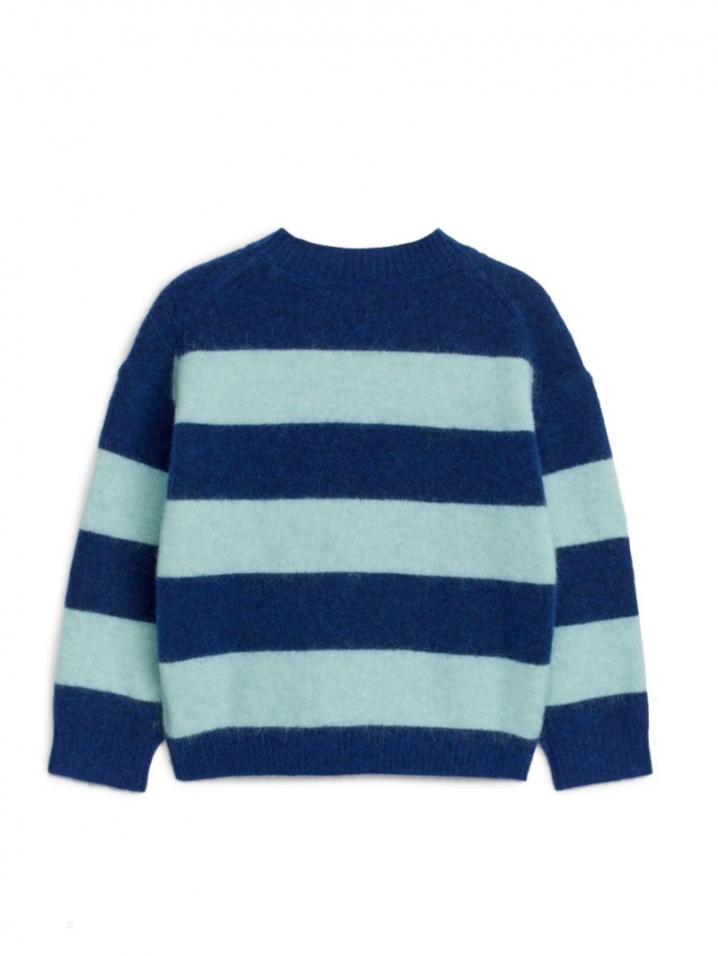 Sweter Arket W Paski Wełna-Alpaca Chłopięce Niebieskie Mięta | Polska YOVPA-7156