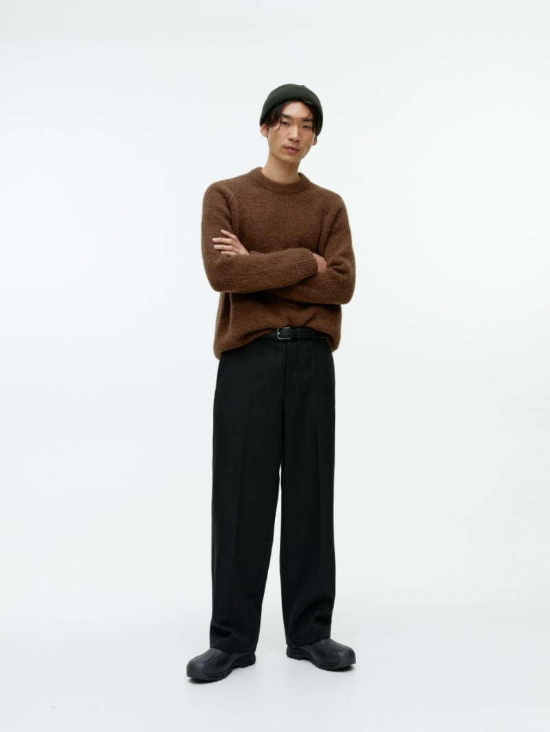 Sweter Arket Wełna Alpaca Męskie Brązowe | Polska JDEUX-6032