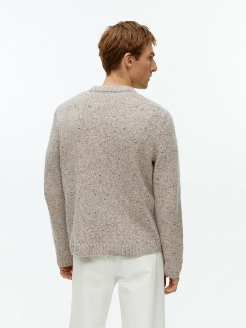 Sweter Arket Wełna and Alpaca Neps Męskie Beżowe | Polska FRYIQ-3014